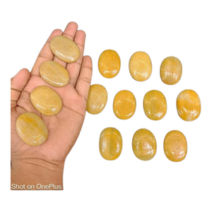 Galets de paume en cristal d'aventurine jaune pour soulager l'anxiété et le stress, massage - Pierre précieuse de guérison originale de qualité AAA, agate de paume - Product Image 3
