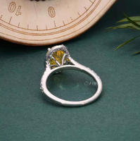 Bague de mariage unisexe en or jaune massif 18 carats avec diamant jaune ovale de 2,00 carats certifié GIA, style ethnique, fabriquée en Inde