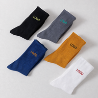 Chaussettes de sport en coton personnalisées pour hommes, brodées avec logo sur mesure, Socken