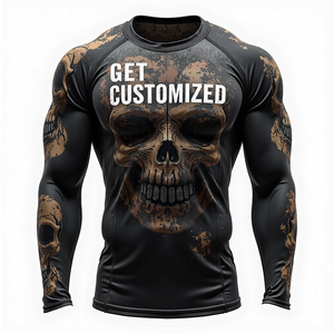 BJJ MMA Rash Guard Vêtements de performance athlétique sublimés pour l'entraînement des sports de combat d'entraînement de gymnastique construits pour - Product Image 3