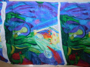 Kantha-bufandas bordadas de doble cara, tamaño 36x72 pulgadas, se pueden usar en ambos lados - Product Image 4