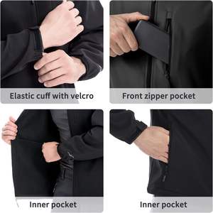Veste Softshell d'hiver pour homme, légère, coupe-vent, imperméable, écologique, veste d'extérieur, poches à fermeture éclair sur le devant, personnalisable - Product Image 2