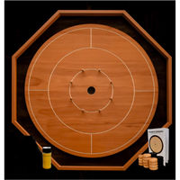 Nouveauté Prisma Designs Jeu de société à crokinole en bois éducatif pour enfants, ensemble de 24 pièces de haute qualité, fait à la main, naturel et foncé