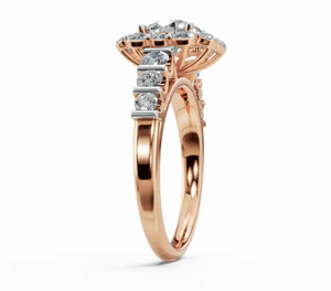 แหวนเพชรทรงกลม 9 14 18 กะรัต ทองคำขาว ทองคำเหลือง ทองคำโรสโกลด์ ดีไซน์เนอร์ จิวเวลรี่หรูหรา ดีไซน์แบบซ้อนได้ - Product Image 2