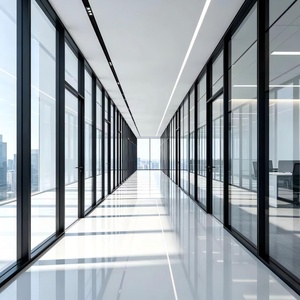 Cloison en verre de qualité supérieure pour bureaux, avec profilés en aluminium et isolation acoustique, idéale pour les projets de gratte-ciel - Product Image 1