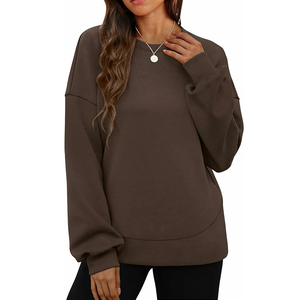 Sweat-shirts unisexes tendance pour l'hiver, vente chaude, coton personnalisé, molleton uni, teinture unie, col rond, haute qualité - Product Image 3