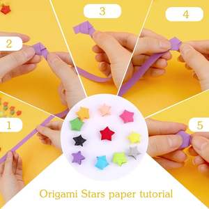 540pcs bunte doppelseitige Origami Lucky Star Papierst reifen Diy Hand Art Crafts für die Dekoration - Product Image 2