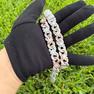 Lujosa Cadena de cuerpo de diamante de moissanita cubana de alta calidad, diseño de flor helada para fiesta de compromiso, regalo de aniversario de boda - Product Image 1