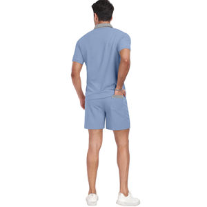 Conjunto de correr de dos piezas para hombre de alta calidad, ropa de calle personalizada, ropa de playa de gran tamaño, conjunto de camisas y pantalones cortos para hombre - Product Image 6