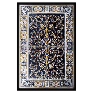 Mesa con incrustación de mármol hecha a mano, bonita - Product Image 1