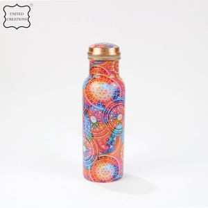 100% botella de cobre saludable puro ecológico impreso beber aplicable Ayurveda beneficios para la salud deportes - Product Image 2