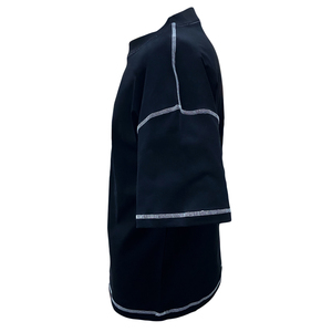 Logo personnalisé pour hommes T-shirt à point contrasté en coton à manches courtes Streetwear Fashion Tees Patch en caoutchouc T-shirt décontracté - Product Image 3