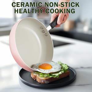 Nouvel arrivage Batterie de cuisine moderne 10 pièces personnalisable en aluminium et céramique à <span class=keywords><strong>induction</strong></span> Ensembles de casseroles et poêles antiadhésives <span class=keywords><strong>pour</strong></span> la cuisine - Product Image 2