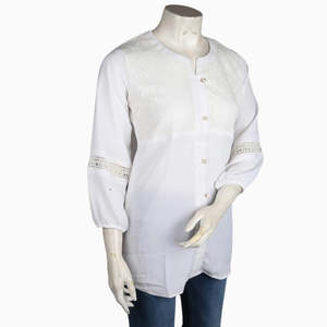 เสื้อชีฟองตาข่ายผู้หญิง - สีขาว - Product Image 1
