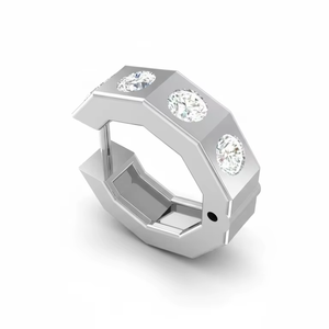 Boucles d'oreilles huggie en diamant pour homme moderne, pour mariage, fête, anniversaire, cadeau, célébrations romantiques - Product Image 1