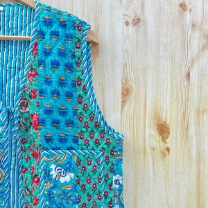 100% algodón hecho a mano bohemio acolchado abrigo de punto para mujer estilo Vintage Hippie Patchwork chaleco bordado bolsillos transpirable - Product Image 1