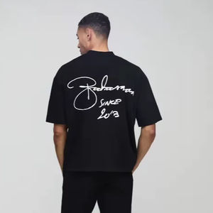 2025 surdimensionné hommes sérigraphie T-Shirt 100% coton 240GSM personnalisé Premium couture qualité Streetwear à manches longues en gros - Product Image 1