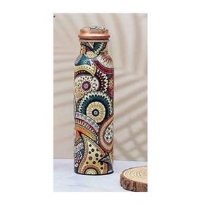 Bouteille en cuivre imprimée émaillée pour le stockage de jus de fruits, ustensiles de cuisine, bouteille d'eau en cuivre pour boire des jus, bienfaits pour la santé - Product Image 4