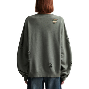 Sweat-shirt d'hiver personnalisé de haute qualité pour femmes, col rond à manches longues, insigne surdimensionné imprimé de logo personnalisé - Product Image 3