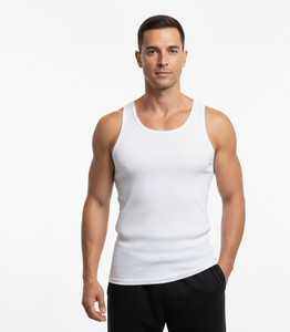 Pure Horizon <b>White</b> Cotton <b>Vest</b> for <b>Men</b> Sleeveless Lightweight Air Flow Stretch Fabric Designed for Clean Comfort - Product Image 6