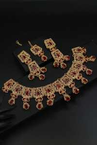 Joyería de moda, conjuntos de joyería nupcial paquistaní, conjunto de collar de pendientes de flores exageradas, conjunto nupcial para mujer, joyería de boda - Product Image 5