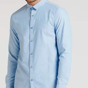 เสื้อเชิ้ตแขนยาวสำหรับผู้ชายเสื้อเชิ้ตลำลองแบบติดกระดุมเสื้อทำงานผ้าเดนิม - Product Image 2