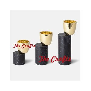 ชุดเชิงเทียนสามชิ้นที่วางเทียนหินอ่อนและโลหะสำหรับใช้ในงานแต่งงานงานอีเวนต์บนโต๊ะ - Product Image 5