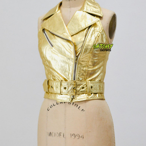 เสื้อแจ็คเก็ตหนังเทียมแขนยาวสำหรับผู้หญิงเสื้อโค้ท PU สีแดงลำลองคอกลมสำหรับฤดูใบไม้ร่วงฤดูหนาว - Product Image 2