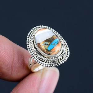 Anillo clásico joyería para mujer plata estilo bohemio joyería 925 plata esterlina turquesa piedra preciosa anillo hecho a mano regalo para esposa - Product Image 4