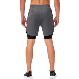 Mens 7 Inch Liner Shorts Double <b>Layer</b> With Zipper Breathable Stretch Running Training Sports Casual Quick Dry - Product Image 3
