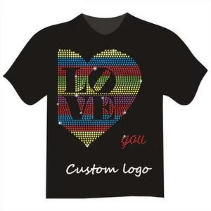 เสื้อยืดโอเวอร์ไซส์แขนสั้นผ้าฝ้าย 100% สำหรับฤดูร้อน ป้องกันขนร่วง ประดับเพชร สไตล์สตรีทแวร์ลำลอง ออกแบบเองได้ คอกลม ฟิตเนส ผู้ชาย - Product Image 6