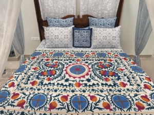 Xu Hướng 100% Cotton Vịt Màu Sáng Truyền Thống Aari Thêu Phulkari Handmade Ném Cho Khăn Trải Giường Và Bảng Bìa - Product Image 5