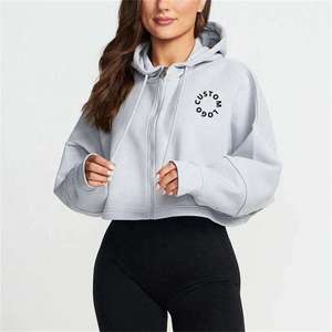 Sudadera con capucha personalizada para mujer, sudaderas con capucha y sudaderas informales para mujer, sudadera recortada de gran tamaño para mujer - Product Image 2