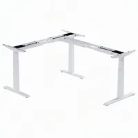Bureau debout électrique en forme de L pour bureau d'entreprise, poste de travail d'angle motorisé avec préréglages de mémoire personnalisables