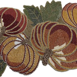 Christmas Decorative and Leaves Design <b>Beaded</b> Runner <b>Placemat</b> Dining Table Fancy Mat Handmade Decorative Runners for Wedding - Product Image 6