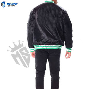 Veste de baseball en satin personnalisée en gros pour femmes et hommes, col montant, logo frontal, motif de dessin animé, respirante, coupe-vent - Product Image 2