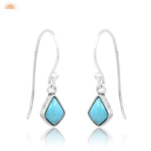 Grossiste Kingman Turquoise Gemme Style Cerf-Volant Belles Boucles d'oreilles en argent sterling 925 Boucles d'oreilles faites à la main Cadeau pour elle - Product Image 2