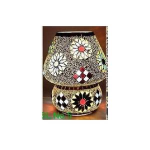 Lámpara Artesanal de Estilo Marroquí Vintage, Mosaico de Vidrio en Forma de Cono con Linterna para Decoración de Diwali, Lámpara de Mesa de Noche para Dormitorio - Product Image 1