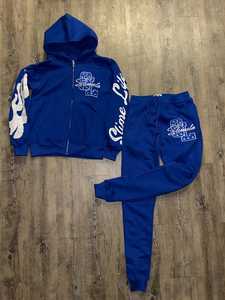 ชุดวอร์มมีซิปสำหรับผู้ชายเสื้อสเวตเชิ้ตและกางเกงผ้าฟลีซผ้าฝ้ายมีฮู้ดชุดเสื้อวอร์มสำหรับผู้ชาย - Product Image 2