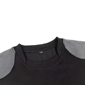 100% Cotton <b>Oversized</b> <b>Flannel</b> T-<b>Shirt</b> for Men Two-Color Casual Knitted Collarless Design Breathable and Comfortable Plus Size - Product Image 3