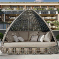 Chaise longue en rotin portable durable confortable et contemporain pour jardin extérieur chambre à coucher salon salle à manger parc appartement