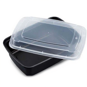 Contenitore per Alimenti in Plastica PP Classico Rettangolare da 16oz, Impilabile, Usa e Getta, Adatto al Microonde, con Coperchi in Plastica - Product Image 2