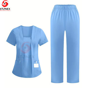 Uniforme d'infirmière unisexe en tricot de spandex de haute qualité avec poches, OEM personnalisé, uniformes d'hôpital, détection des aiguilles - Product Image 1