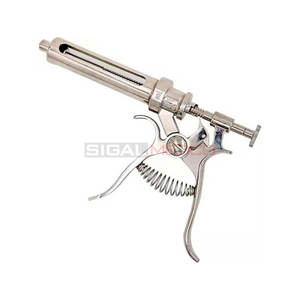 Adjustable Pistol Grip Multidose German Stainless Steel <b>Veterinary</b> <b>Syringe</b> Injector 10ml 20ml 30ml 50ml Reusable Livestock SIGAL - Product Image 1