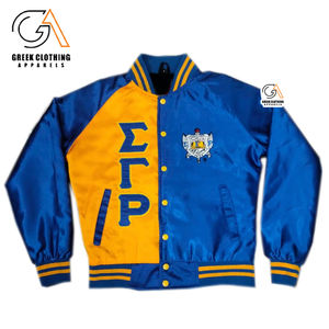 Vestes de baseball universitaires en satin personnalisées avec logo Sigma Gamma Rho Soror, vestes de baseball de style varsity, coupe-vent, veste de baseball varsity - Product Image 2