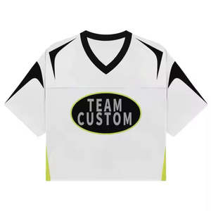 เสื้อฟุตบอลขนาดใหญ่ลายกราฟิกไหล่หนาพร้อมรายละเอียดมากมายเหมาะสำหรับสไตล์สตรีทแนวสปอร์ต - Product Image 2