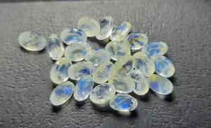 Piedra lunar india con brillo azul de alto grado, corte ovalado de 7X5mm, el mejor precio barato, joyería de piedras preciosas naturales por quilate, arcoíris - Product Image 2
