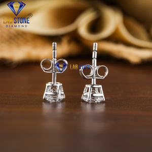 1.68 TDW boucles d'oreilles rondes brillantes Labgrown HPHT/CVD diamant VS1 clarté IGI certifié or 18 carats avec bijoux de clarté VS1 - Product Image 5