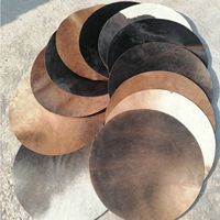 Tapis en cuir de chèvre véritable avec un motif naturel de taches blanches et brunes Peaux de tambours