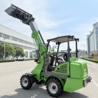 Mini Caricatore con Altezze di Scarico e Sollevamento Regolabili, Braccio Telescopico, Capacità di Carico 1 Tonnellata, Benna da 0,45m, Caricatore Elettrico su Ruote
